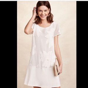 Maeve White Boho Dress with Appliqué